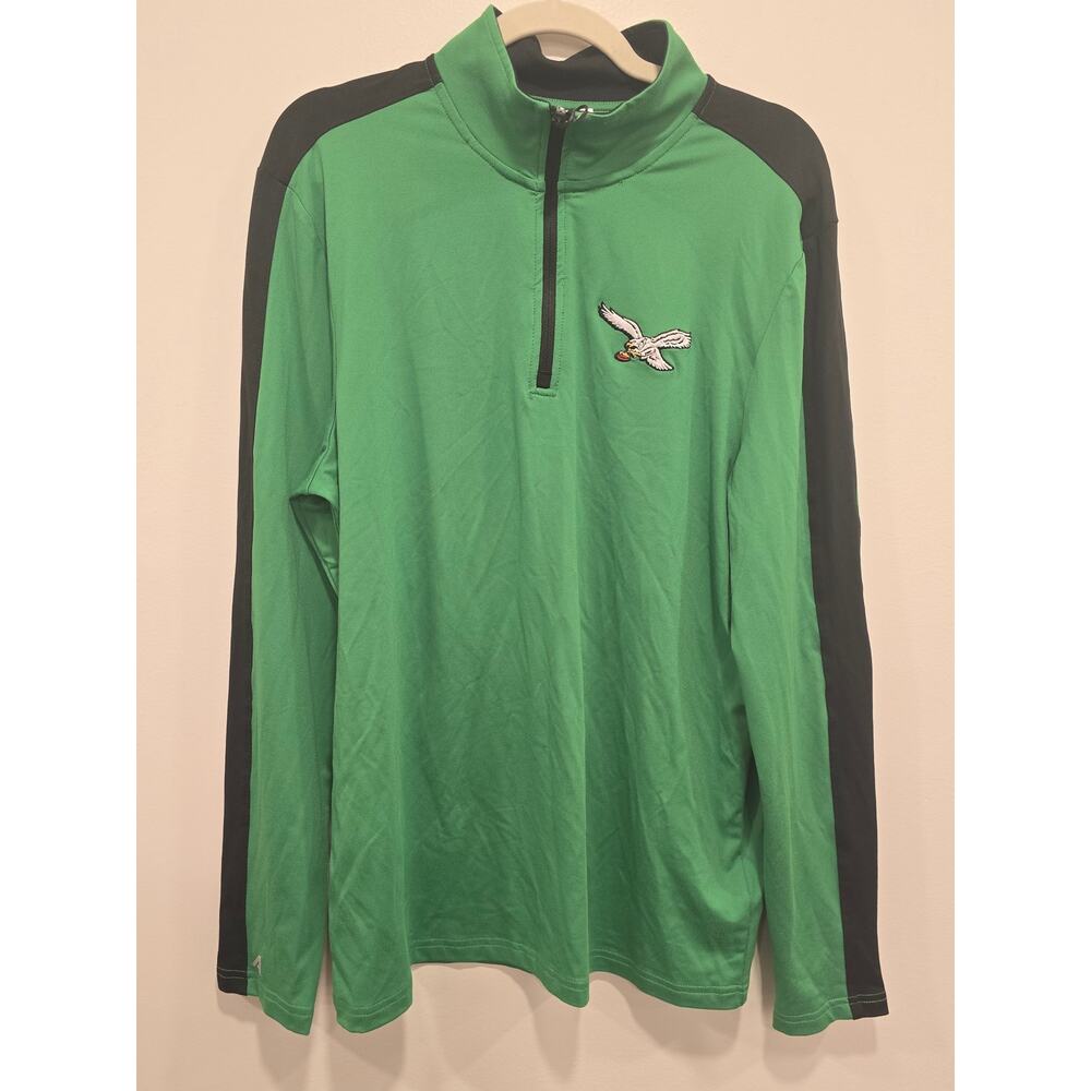 Antigua Men's Philadelphia Eagles Kelly Green Quarter Zip Size M NWT